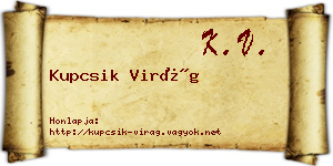 Kupcsik Virág névjegykártya